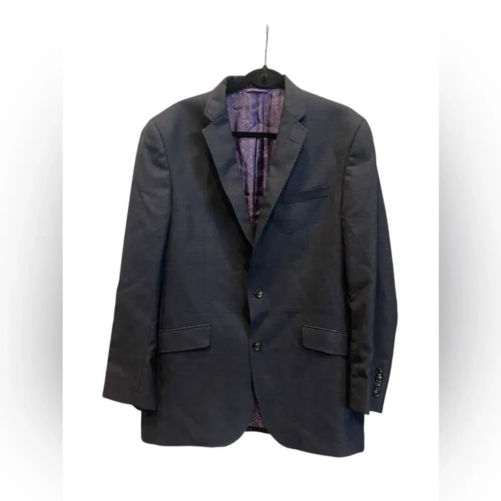 Ted Baker Endurance Blazer Jacket Mens 42R Navy Blue Two Button Lined Wool